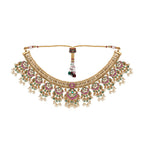 Nuyug 18K Gold Plated Estele Gold Tone Beaded Necklace Set | Grocsy