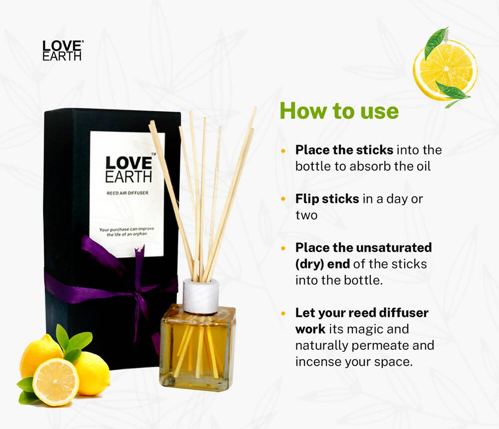 Love Earth Reed Diffuser- Lemon | Grocsy
