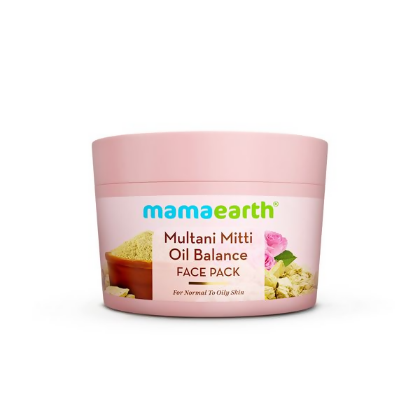 Mamaearth Multani Mitti Oil Balance Face Pack with Multani Mitti & Bulgarian Rose | Grocsy