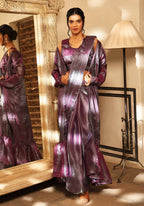 Lavender Tom Silk Plain Ready To Wear Saree With Stitched Blouse - Satiksha | Grocsy