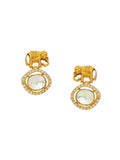 Elephant Studs with Kundan Drops - Ruby Raang | Grocsy