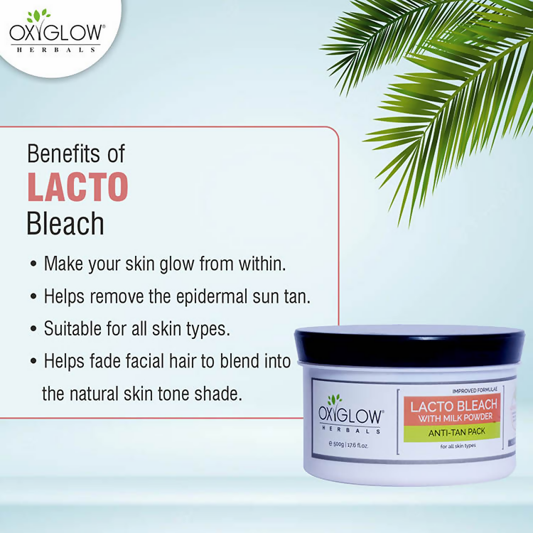 Oxyglow Herbals Lacto Bleach Cream - Anti-Tan Pack | Grocsy