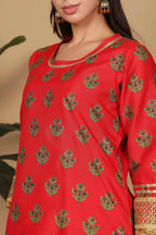 Joban Fashion Red Silk Lehenga Set | Grocsy