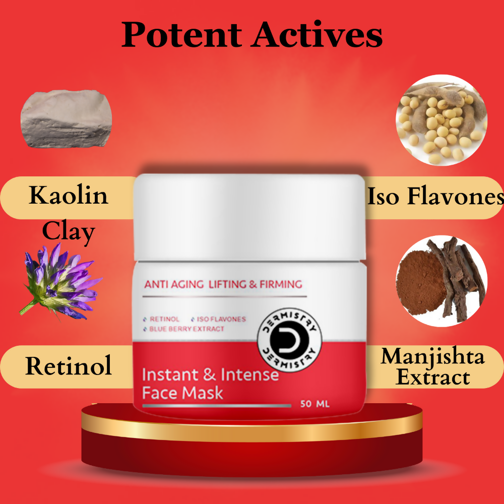 Dermistry Anti Aging Instant Intense Face Mask Retinol Blue Berry Lifting Firming Skin Tightening | Grocsy