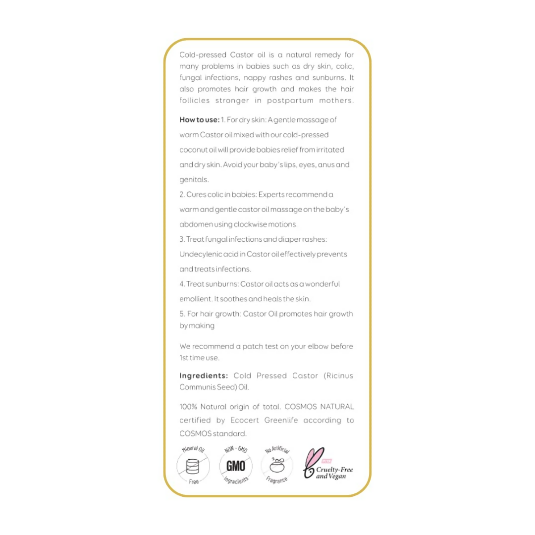 Earthbaby 100% Natural Origin Wood Cold Pressed Castor Oil | Grocsy