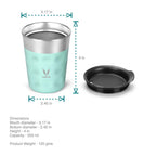 Vaya Popcup Insulated Coffee Mug Tumbler With Lid - 250 ml (Cool Cyan) | Grocsy