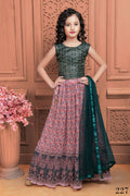 Kids Wedding Designer Light Pink Georgette Lehenga Choli - Aaradhna | Grocsy