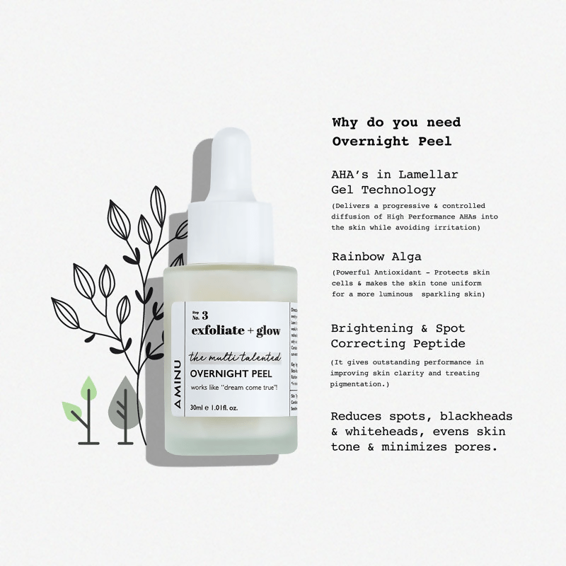 Aminu Overnight Peel for Dull, Uneven Skin & Congested Pores | Grocsy