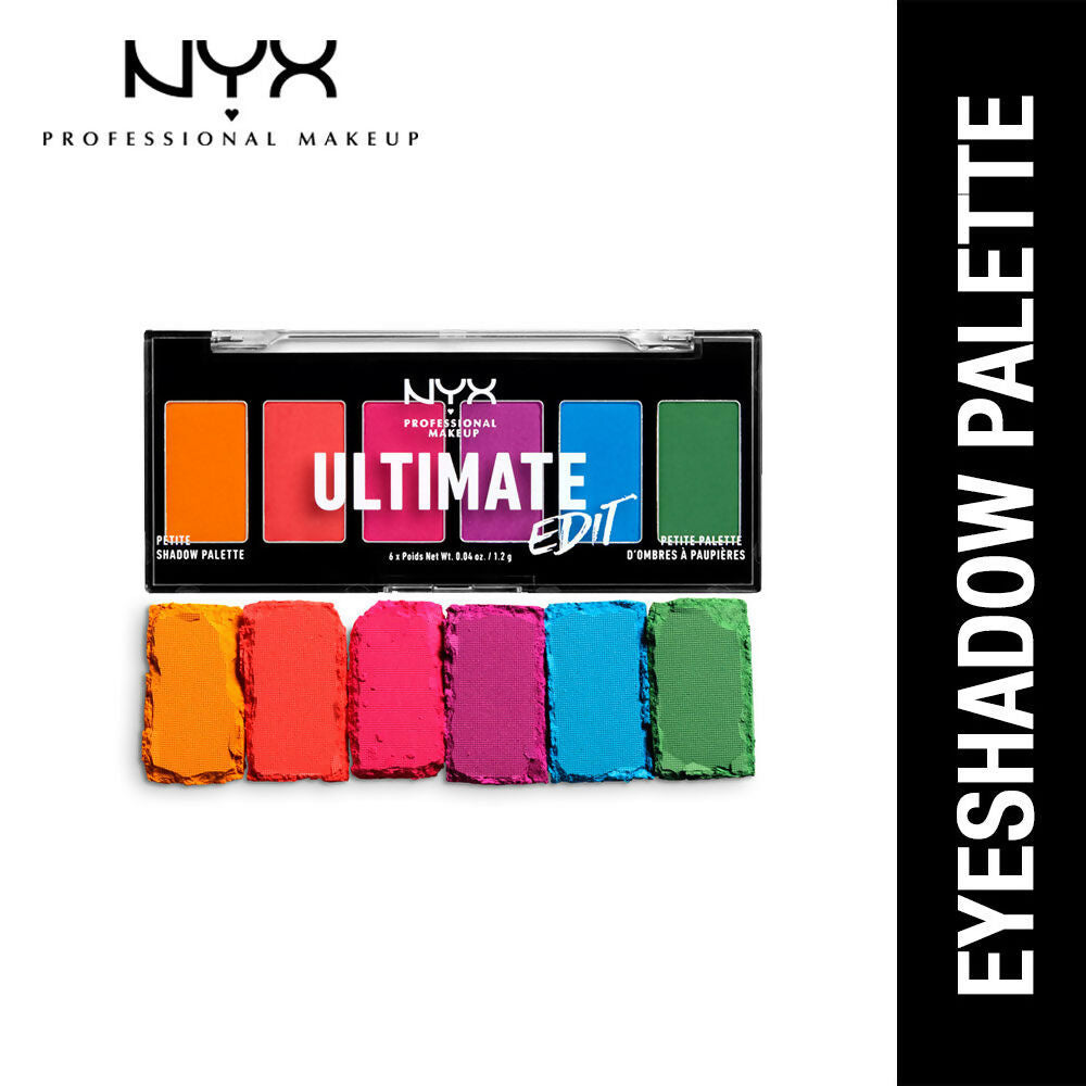 NYX Professional Makeup Ultimate Edit Petite 6 Color Shadow Palette Brights (1.2 gm Each) | Grocsy