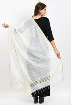 Mominos Fashion Moeza Women's Cotton Zari Box White Dupatta | Grocsy