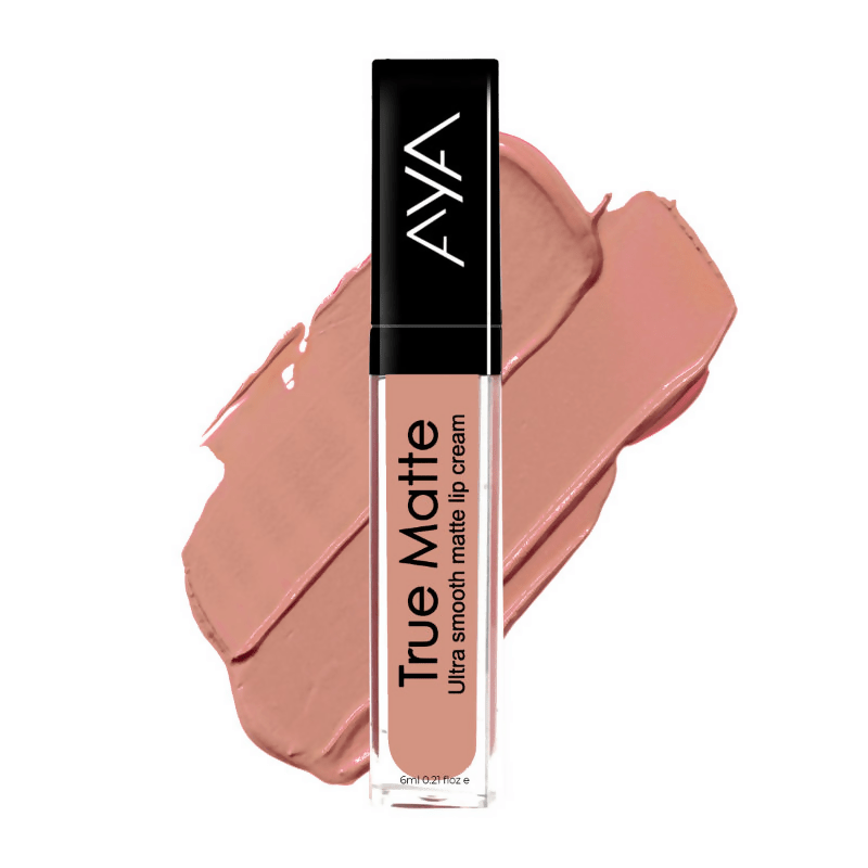 AYA True Matte Liquid Lipstick, Ultra Smooth Matte Lip Cream - 03 Brown Nude | Grocsy