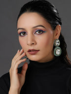 Green Dual Earrings- Ruby Raang | Grocsy