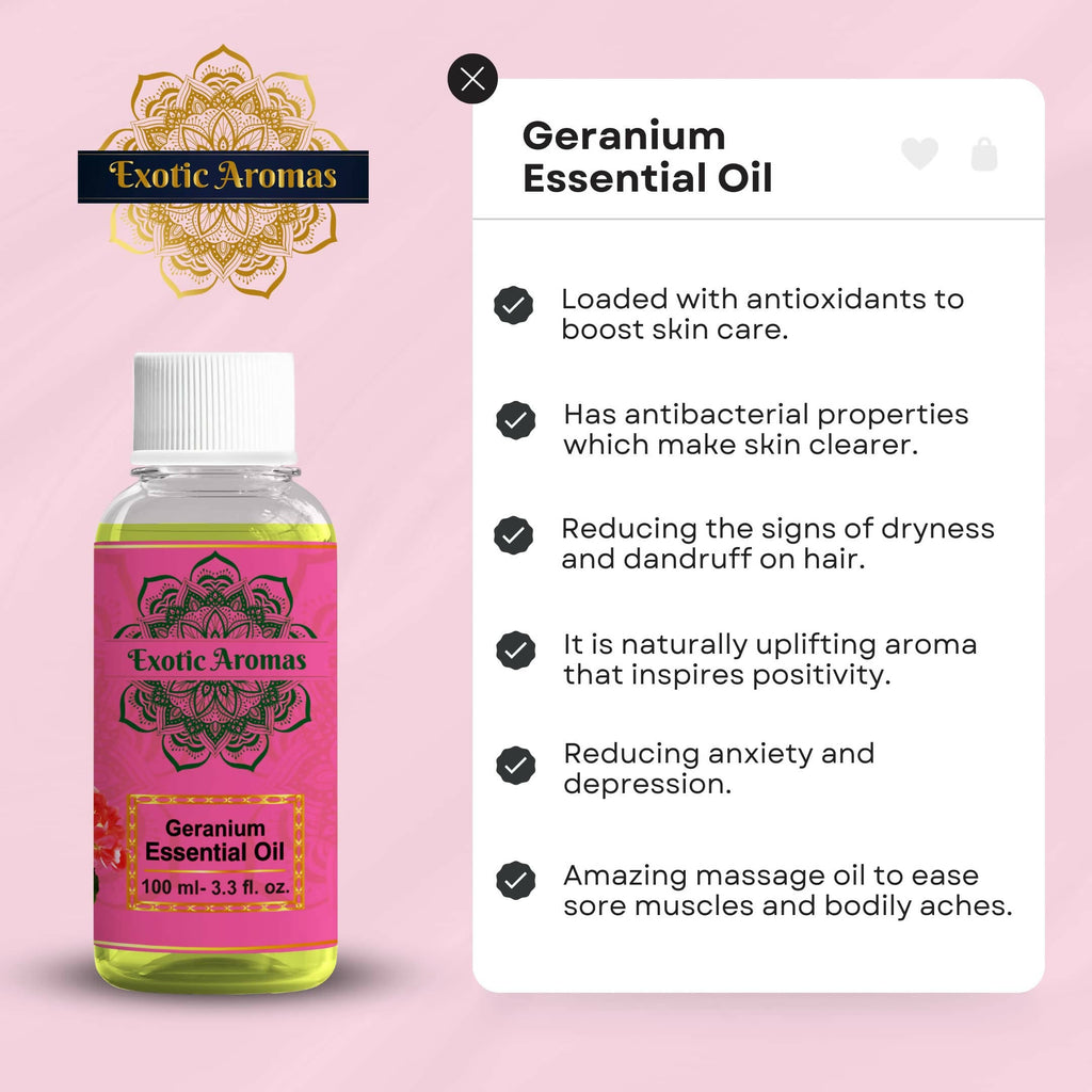 Exotic Aromas Geranium Essential Oil | Grocsy