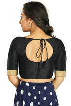 Aastha Fashion Women's Black Art Silk Designer Traditional Readymade Blouse | Grocsy