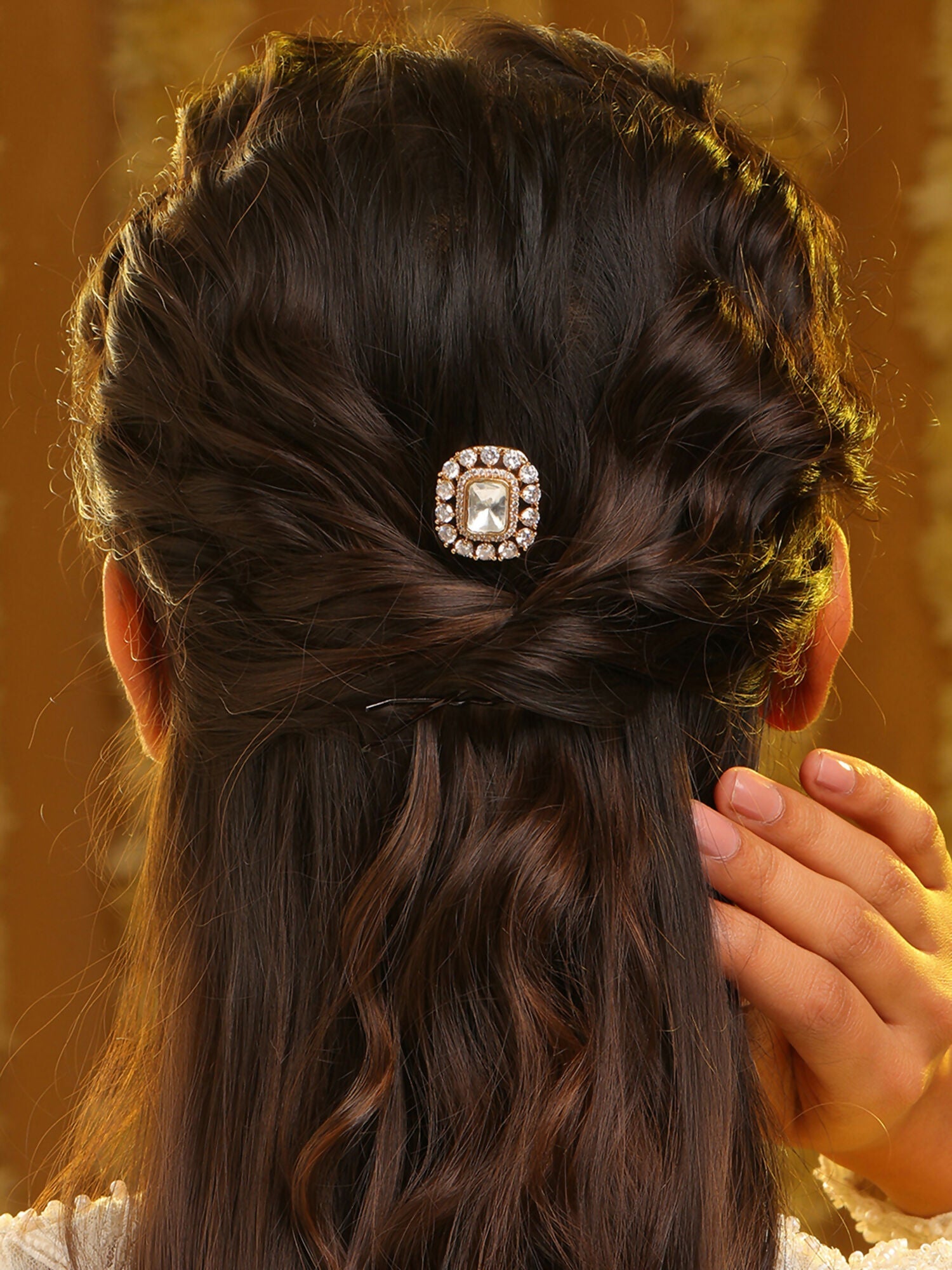 Ruby Raang Silken Floral Hair Pin | Grocsy