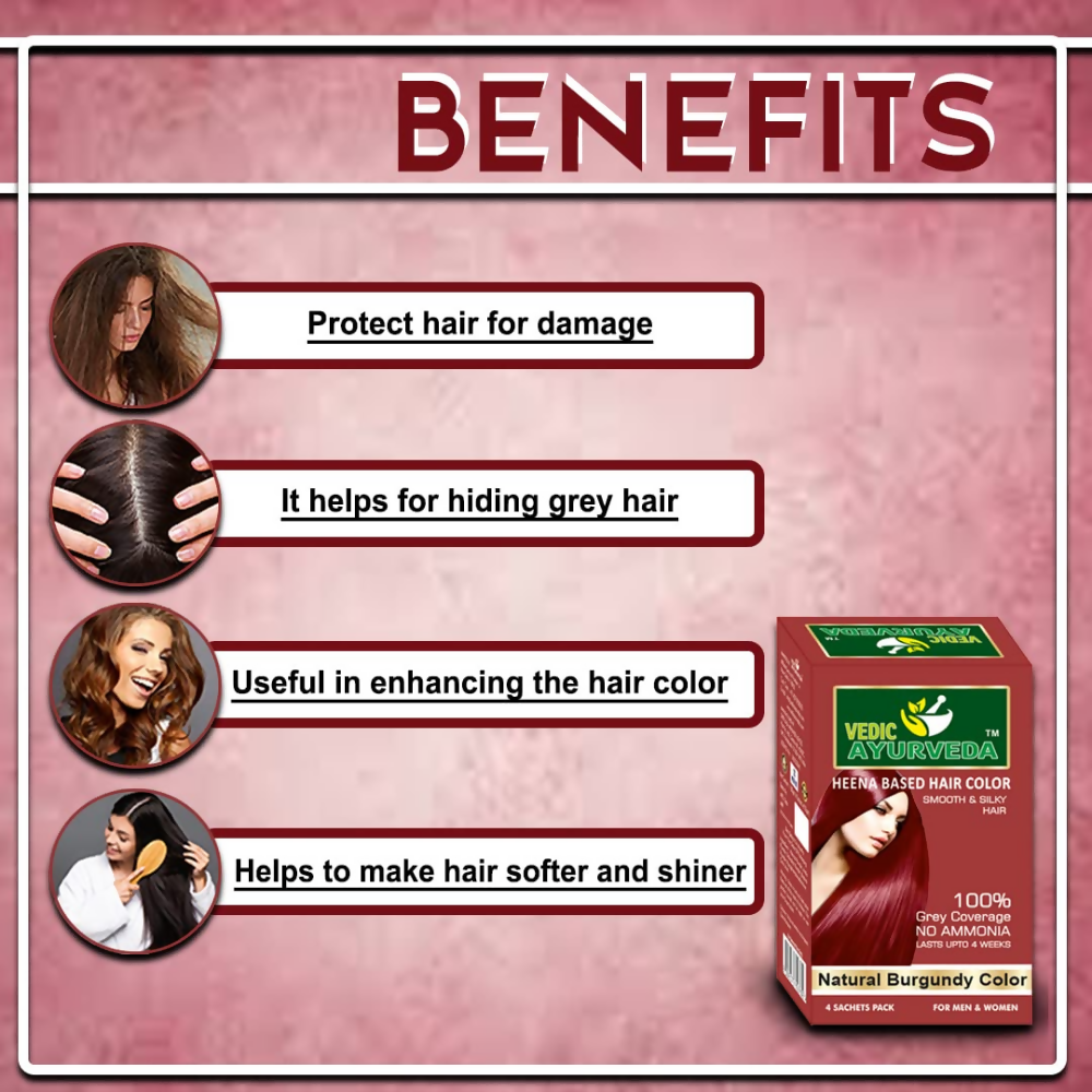 VedicAyurvedas No Ammonia Burgundy & No Ammonia Black Hair Color | Grocsy