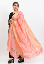 Mominos Fashion Moeza Women's Banarsi Silk Woven Design Baby Pink Dupatta | Grocsy
