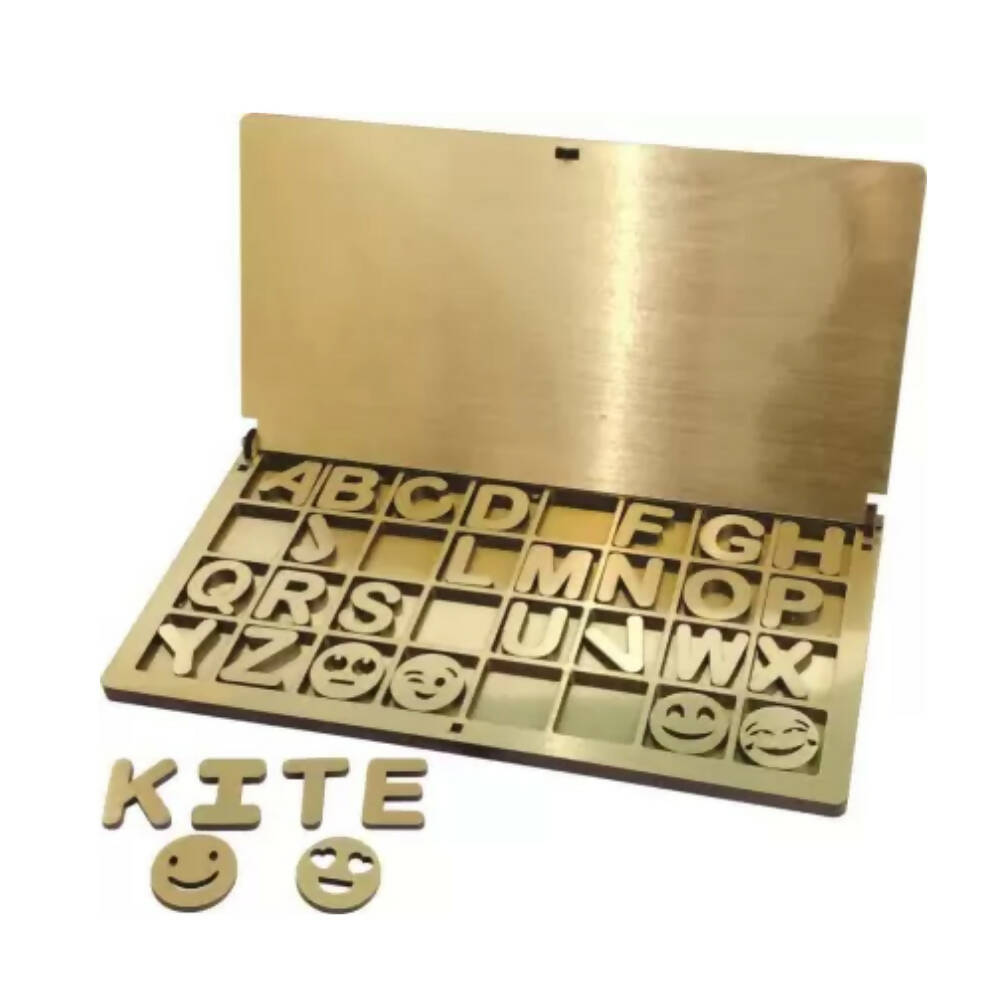 Kraftsman Wooden Portable English Alphabets Learning Game | Educational Toys | Montessori Games | Grocsy