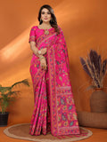 Joban Fashion Magenta Meena Weaves Pashmina Sarees | Grocsy