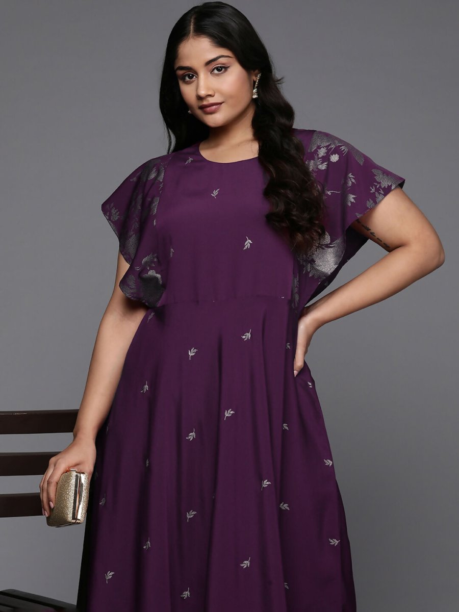 Ahalyaa Women's Traditional wear Ethnic Dress - Burgundy | Grocsy