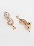 NVR Women's Gold-Polished American Diamond Studded Handcrafted Jewellery Set | Grocsy