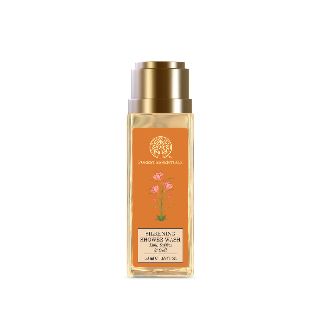 Forest Essentials Silkening Shower Wash Lime Saffron & Oudh | Grocsy