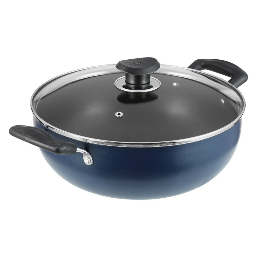 Vinod Zest Non-Stick Deep Kadai with Lid - Induction | Grocsy