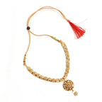 Mominos Fashion Johar Kamal Gold-Polished Brass Finish Stone Choker For Women (Golden) | Grocsy