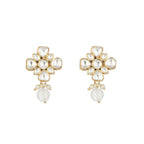 Nuyug 22K Gold Plated Kundan Paradise Stud Earrings | Grocsy