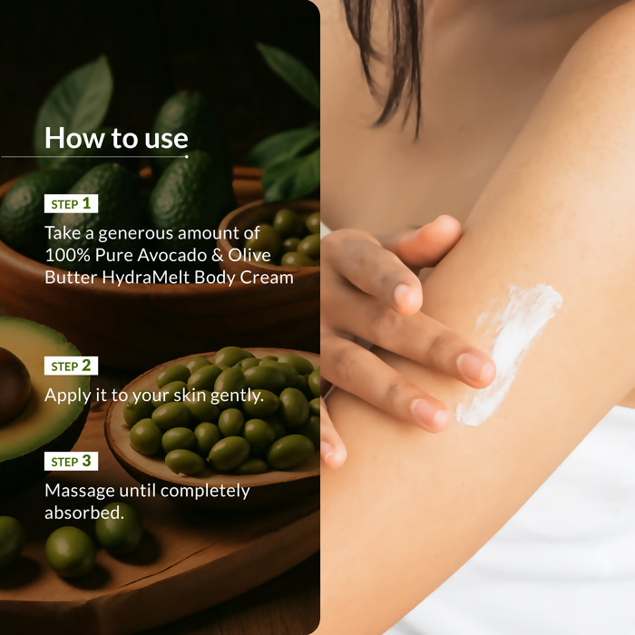Lotus Botanicals 100% Pure Avocado & Olive Butter HydraMelt Body Cream | Grocsy