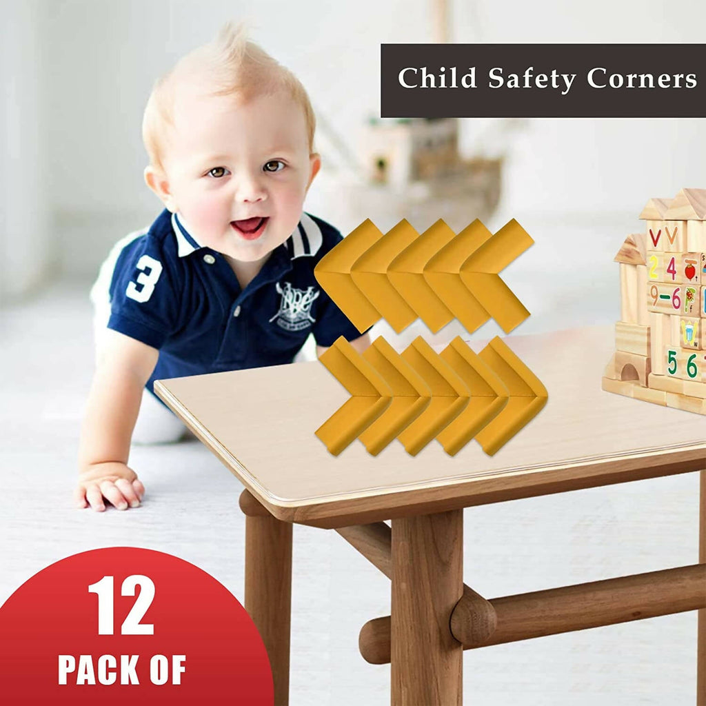Safe-O-Kid Set of 12 Corner U Shaped Corner Guards for Kids safety- Yellow-Large | Grocsy
