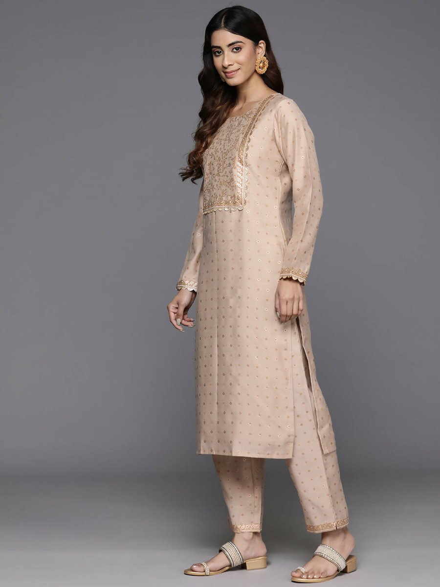Ahalyaa Women's Traditional wear Kurta Set - Tan | Grocsy