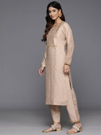 Ahalyaa Women's Traditional wear Kurta Set - Tan | Grocsy