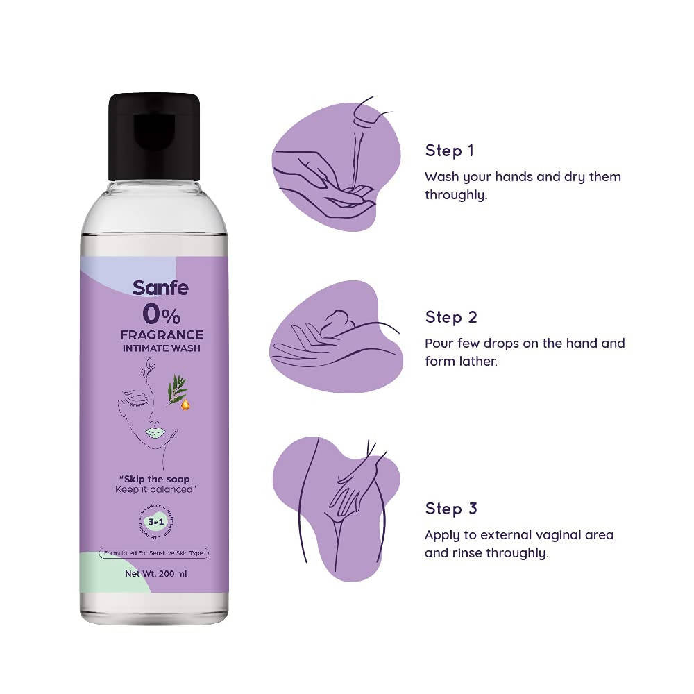 Sanfe 0% Fragrance Intimate Wash | Grocsy