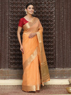 Shree Shyam Fashion Orange Cotton Saree | Grocsy