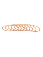 NVR Women Set of 8 American Diamond Rose Gold-Polished Bangles