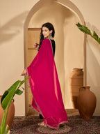 Joban Fashion Embroidery Black Vichitra Silk Kurta Set | Grocsy
