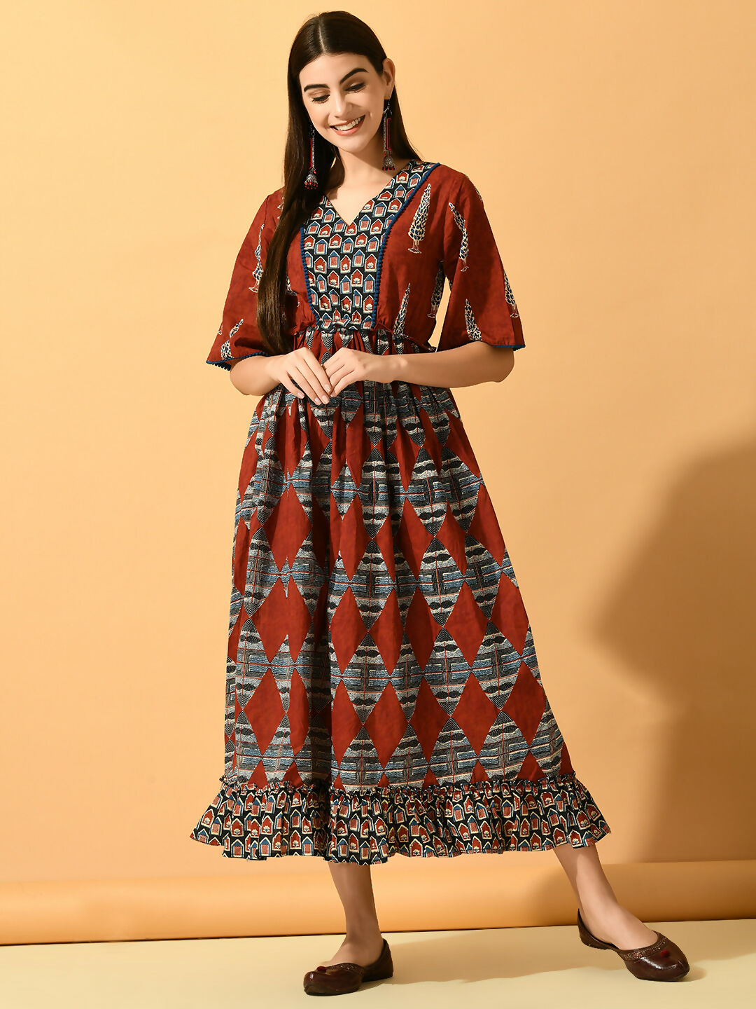 Myshka Women's Multi Fit and Flare Party Dress | Grocsy