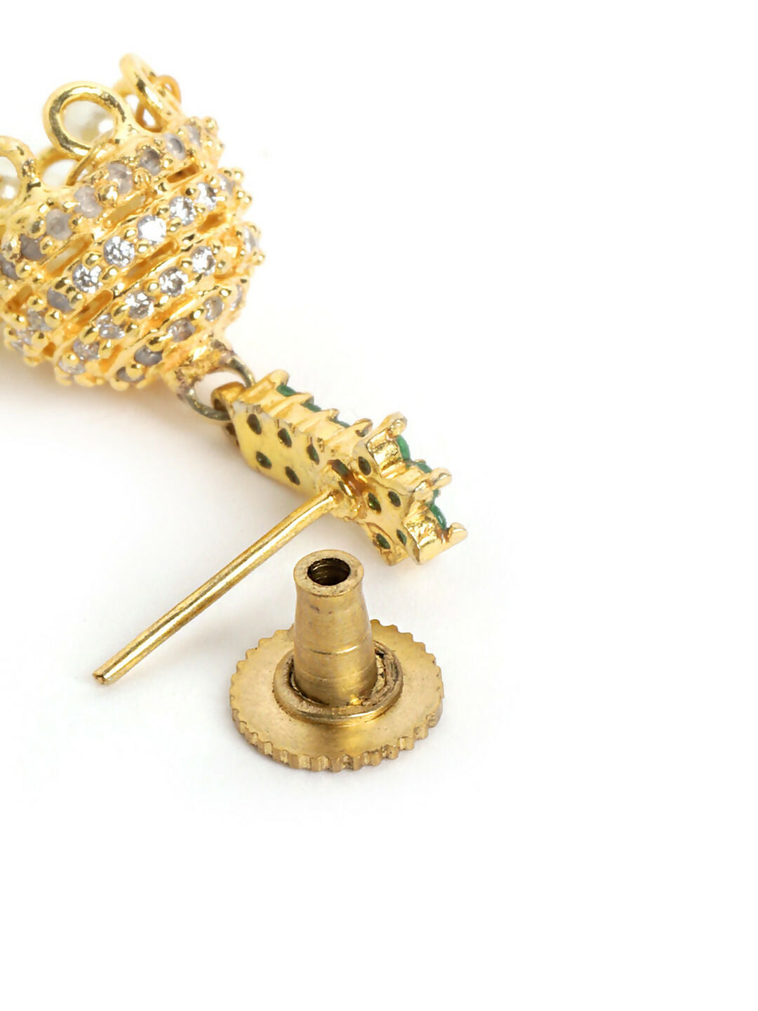 Nuyug 22K Gold Plated Pearl Belle Mini Jhumki Earrings | Grocsy