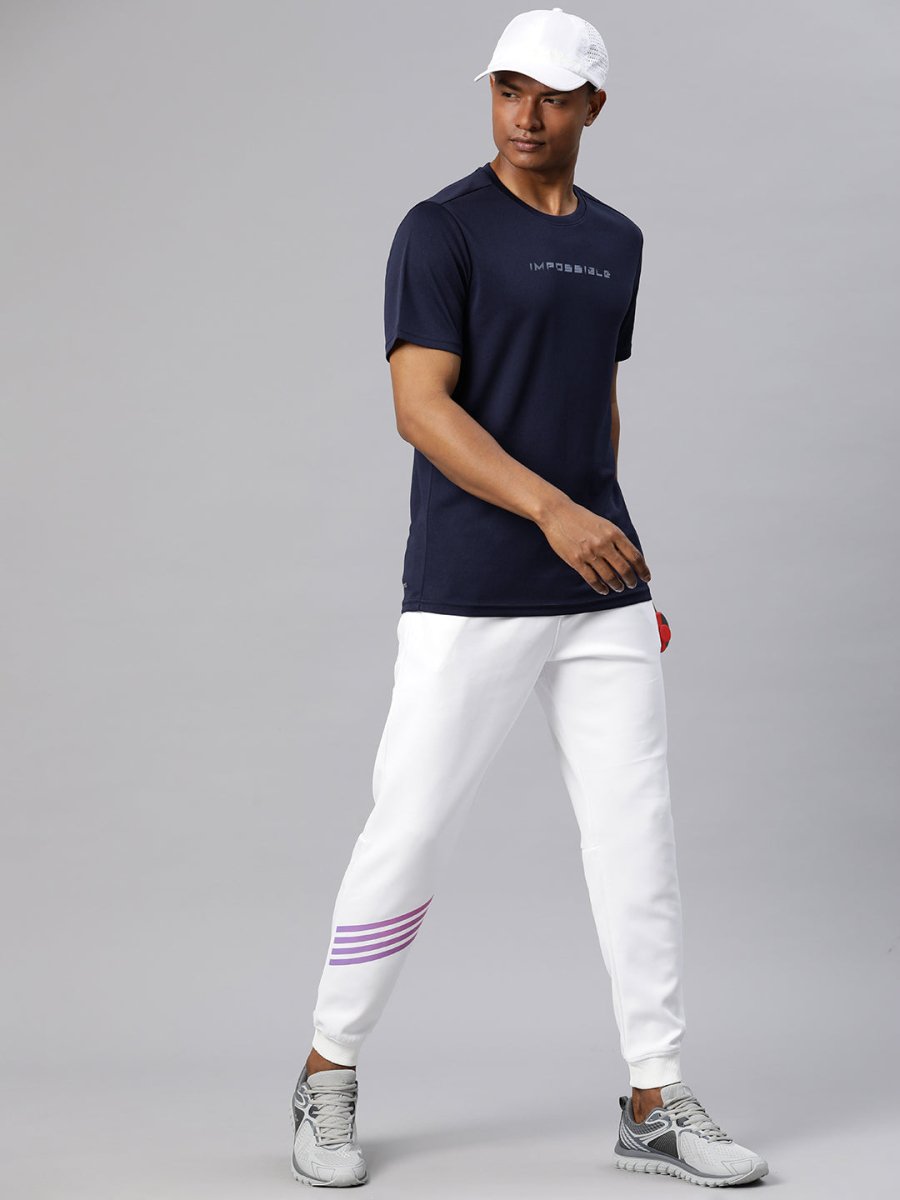 Alcis Men Typography Printed Dry Tech Slim Fit Sports T-shirt | Grocsy