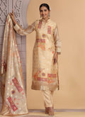 Chhap Organza Jacquard Woven and Hand Work Salwar Suit In Black Golden Colour | Grocsy
