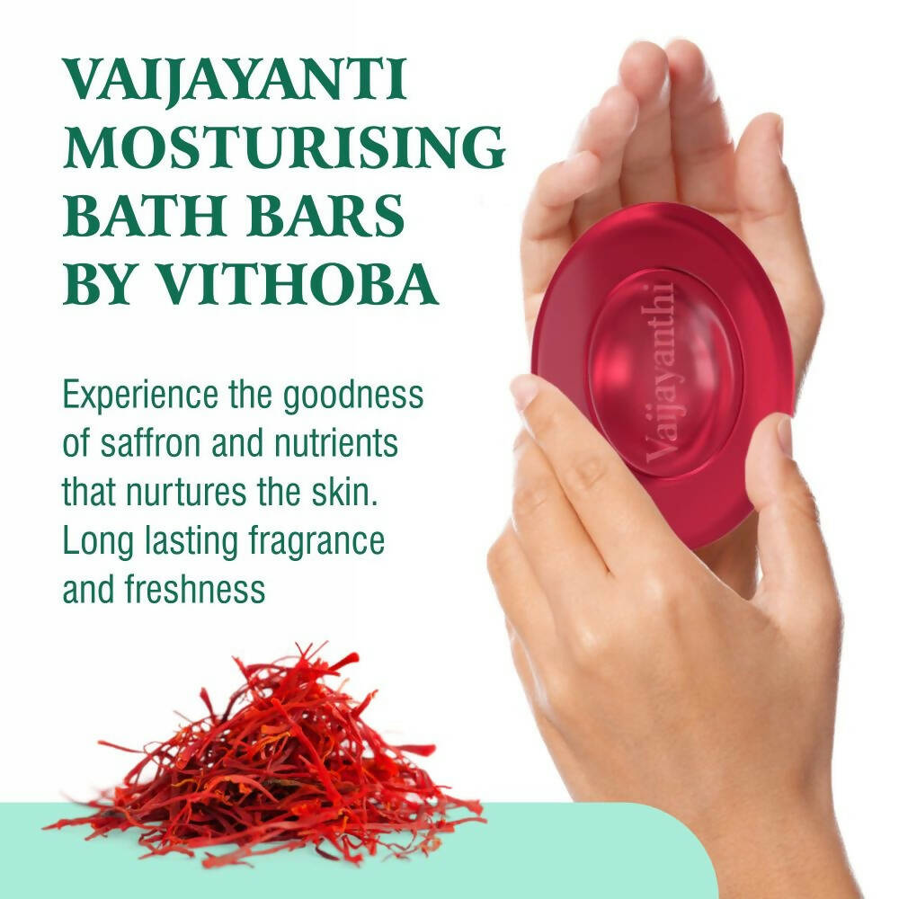 Vithoba Ayurvedic Vaijayanthi Handcrafted Saffron Soap Bar | Grocsy