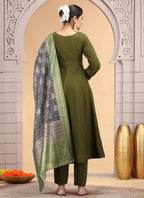 Chhap Green Colour Chiffon Hand Work Salwar Suit | Grocsy