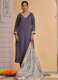 Chhap Purple Colour Chiffon Embroidery Salwar Suit | Grocsy