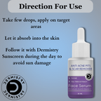 Dermistry Anti Acne 2% Salicylic Acid Niacinamide & Vitamin C Pits Scars Dark Spots Face Serum | Grocsy