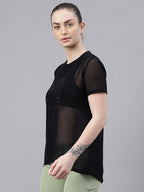 MKH Typography Printed Drop-Shoulder Sleeves Dri-FIT T-shirt | Grocsy