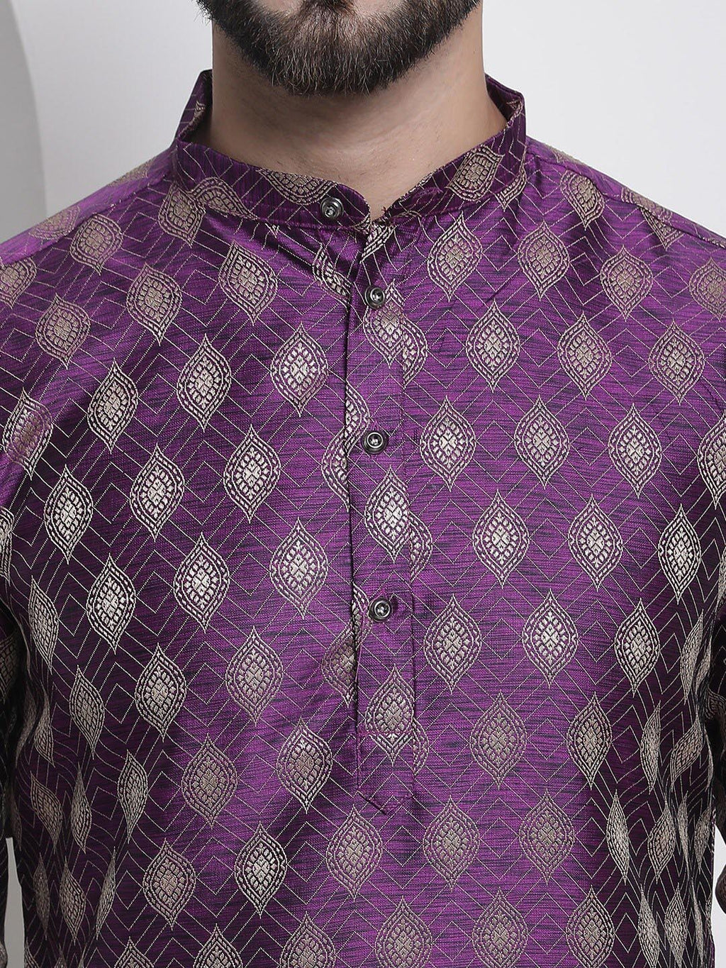 Sojanya Ethnic Motifs Woven Design Jacquard Regular Kurta | Grocsy