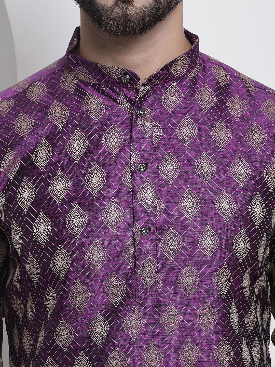 Sojanya Ethnic Motifs Woven Design Jacquard Regular Kurta | Grocsy
