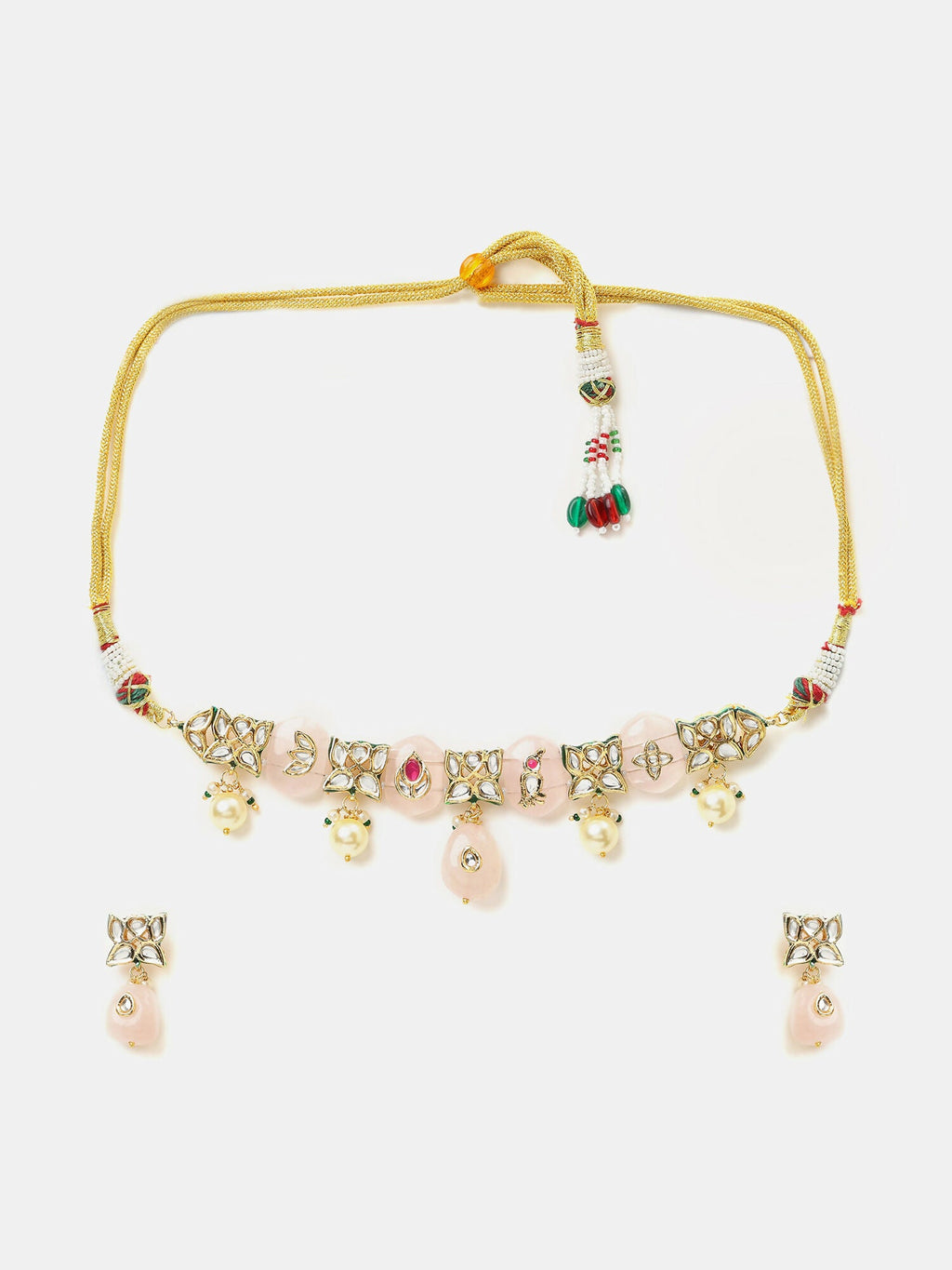 Ruby Raang Gulnaar Necklace And Earrings Set | Grocsy