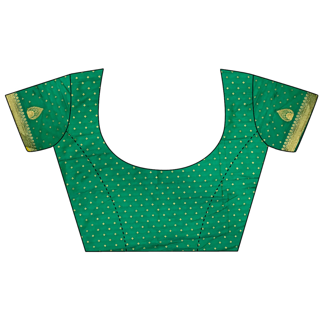 Joban Fashion Pista Green Intricate Motifs Soft Silk Banarasi Saree | Grocsy